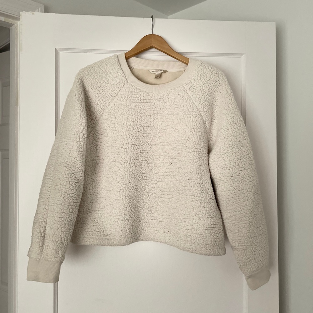 Banana Republic Boxy Sherpa Sweater Sweatshirt